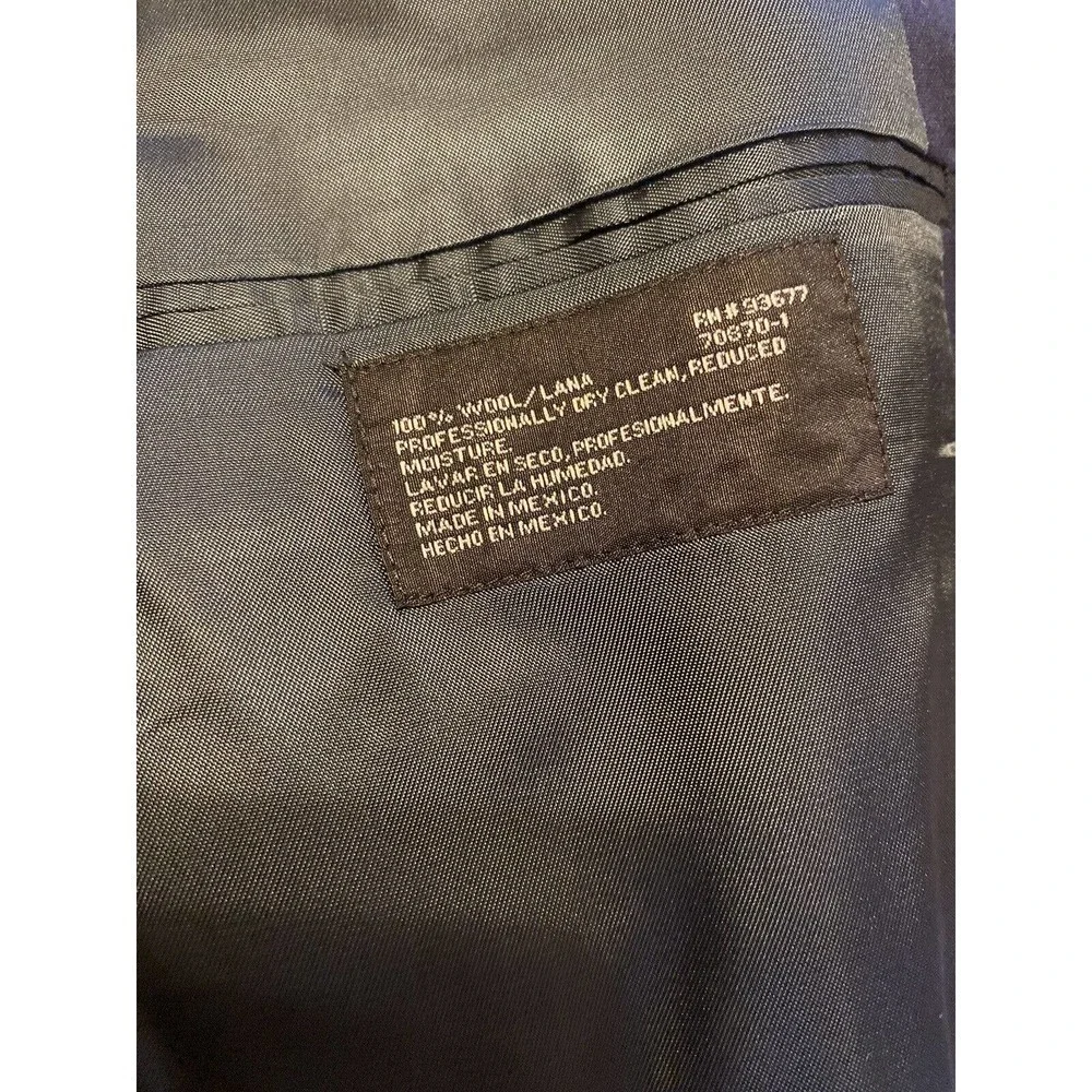 Towncraft Blazer Black Wool &Lana Sport Coat Jacket 48 R